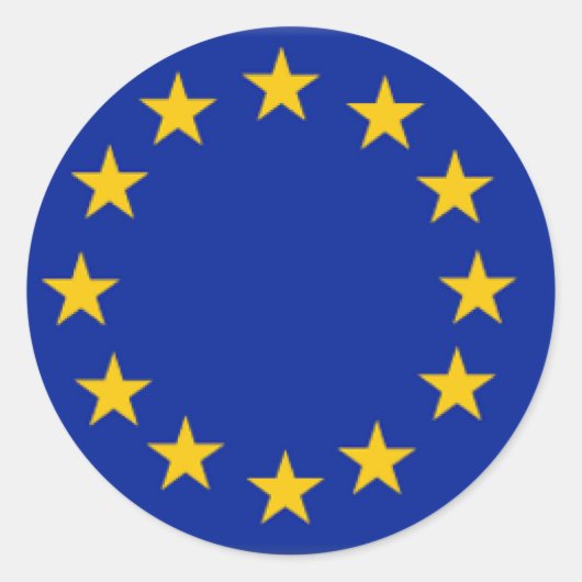 Sticker Rond Drapeau de l'Union européenne (Devant)