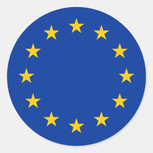 Sticker Rond Drapeau de l'Union européenne (Devant)