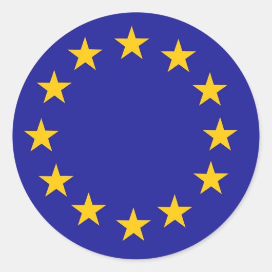 Sticker Rond Drapeau de l'Union européenne (Devant)