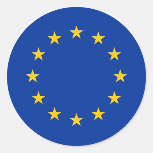 Sticker Rond Drapeau de l'Union européenne (UE) (Europe) (Devant)