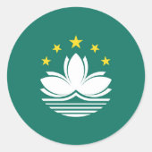 Sticker Rond Drapeau de Macao (Devant)