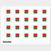 Sticker Rond Drapeau de Madagascar (Feuille)