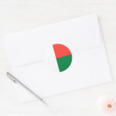Sticker Rond Drapeau de Madagascar (Enveloppe)