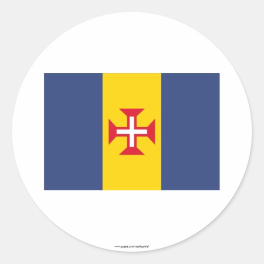 Sticker Rond Drapeau de Madère (Devant)