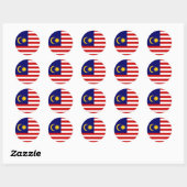 Sticker Rond Drapeau de Malaisie (Feuille)