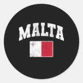 Sticker Rond Drapeau de Malte (Devant)