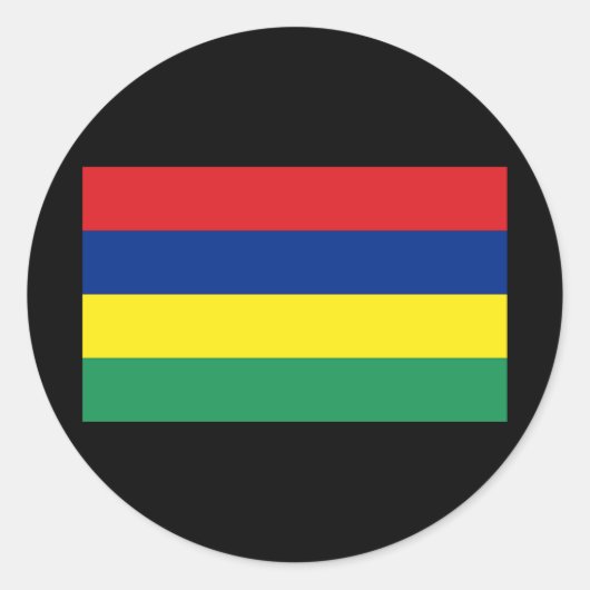 Sticker Rond Drapeau de Maurice (Devant)