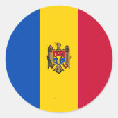 Sticker Rond Drapeau de Moldova (Devant)