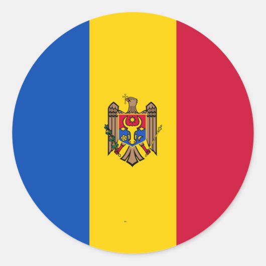 Sticker Rond Drapeau de Moldova (Devant)