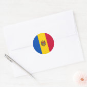 Sticker Rond Drapeau de Moldova (Enveloppe)