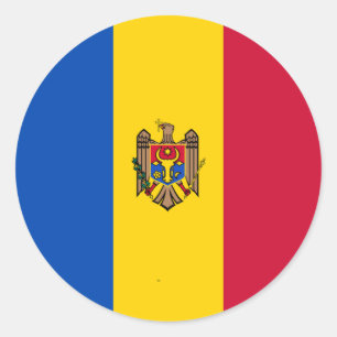 Sticker Rond Drapeau de Moldova