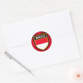 Sticker Rond Drapeau de Monaco (Enveloppe)