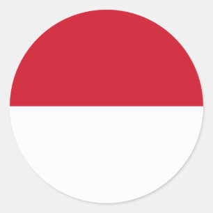 Sticker Rond Drapeau de Monaco