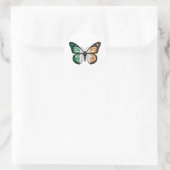 Sticker Rond Drapeau de monarque papillon d'Irlande (Sac)