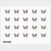 Sticker Rond Drapeau de monarque papillon italien (Feuille)