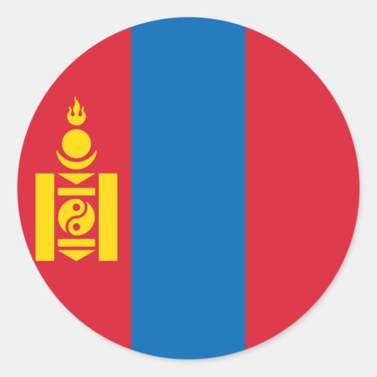 Sticker Rond Drapeau de Mongolie (Devant)