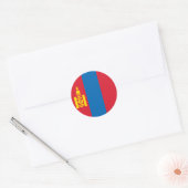 Sticker Rond Drapeau de Mongolie (Enveloppe)