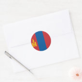 Sticker Rond Drapeau de Mongolie (Mongol) (Enveloppe)