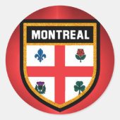 Sticker Rond Drapeau de Montréal (Devant)