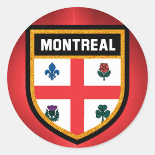 Sticker Rond Drapeau de Montréal