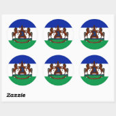 Sticker Rond Drapeau de Mosotho et armoiries du Lesotho (Feuille)