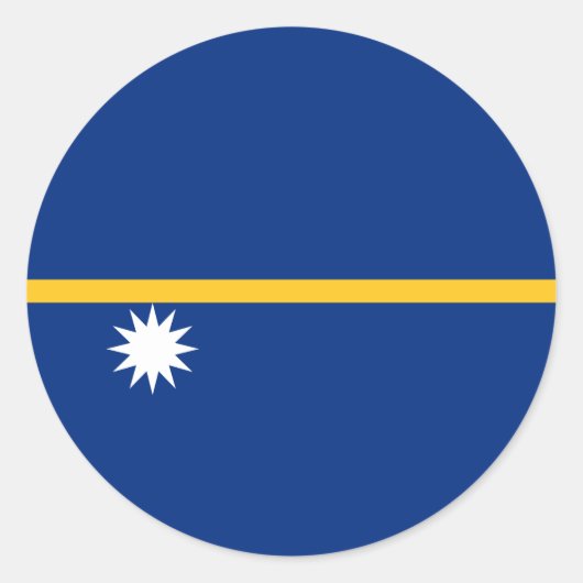 Sticker Rond Drapeau de Nauruan, Drapeau de Nauru (Devant)