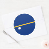 Sticker Rond Drapeau de Nauruan, Drapeau de Nauru (Enveloppe)