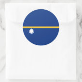 Sticker Rond Drapeau de Nauruan, Drapeau de Nauru (Sac)