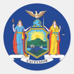 Sticker Rond Drapeau de New York