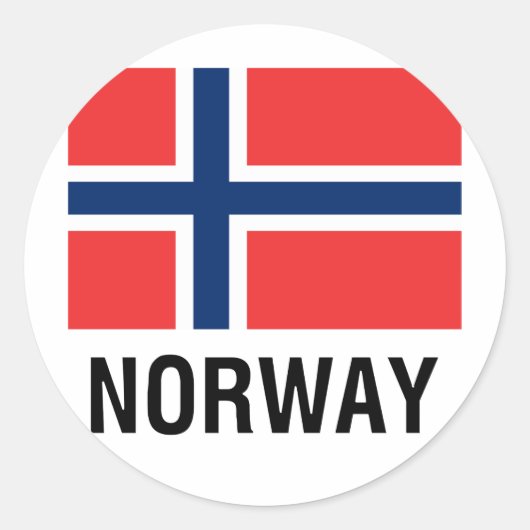 STICKER ROND DRAPEAU DE NORVÈGE (Devant)