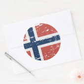 STICKER ROND DRAPEAU DE NORVÈGE (Enveloppe)