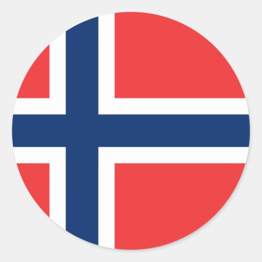 Sticker Rond Drapeau de Norway (Devant)