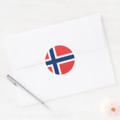 Sticker Rond Drapeau de Norway (Enveloppe)