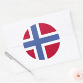 Sticker Rond Drapeau de Norway (Enveloppe)