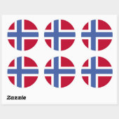 Sticker Rond Drapeau de Norway (Feuille)