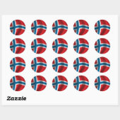 Sticker Rond Drapeau de Norway (Feuille)