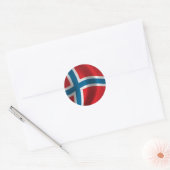 Sticker Rond Drapeau de Norway (Enveloppe)