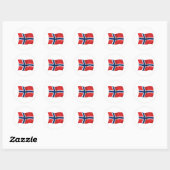 Sticker Rond Drapeau de Norway (Feuille)