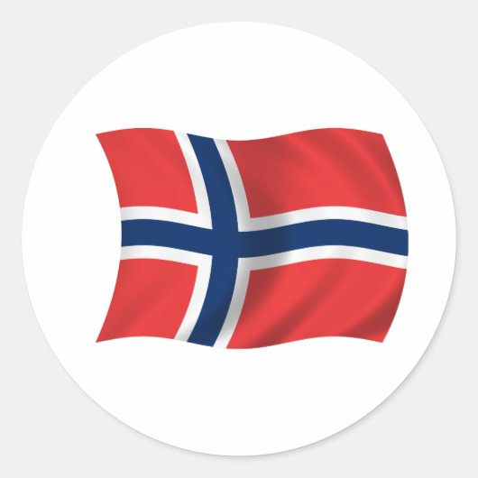 Sticker Rond Drapeau de Norway (Devant)