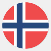 Sticker Rond Drapeau de Norway (Devant)