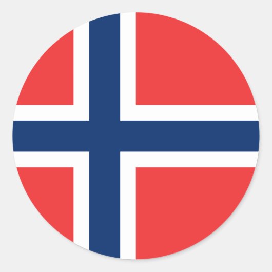 Sticker Rond Drapeau de Norway (Devant)