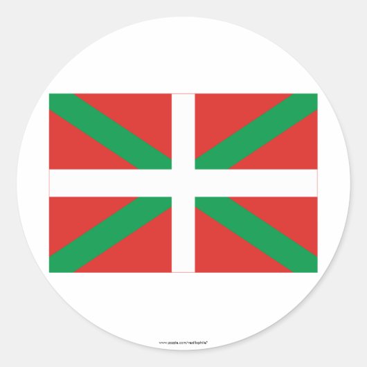 Sticker Rond Drapeau de País Vasco (Euskadi) (Devant)