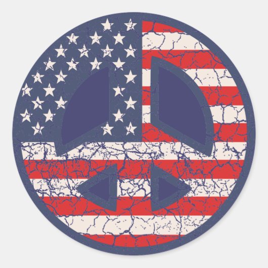 Sticker Rond Drapeau de paix (Devant)