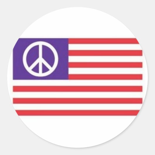 Sticker Rond Drapeau de paix américain (Devant)