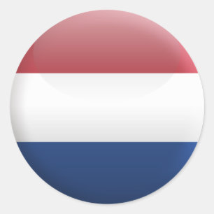 Sticker Rond Drapeau de Pays-Bas