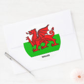 Sticker Rond Drapeau de Pays de Galles /Dragon celtique (Enveloppe)