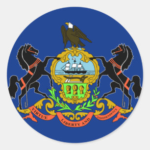 Sticker Rond Drapeau de Pennsylvanie