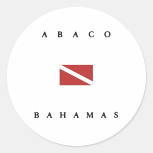 Sticker Rond Drapeau de piqué de scaphandre d'Abaco Bahamas