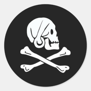 Sticker Rond Drapeau de pirate de Henry chaque