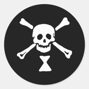 Sticker Rond Drapeau de pirate d'Emanuel Wynne Jolly Roger